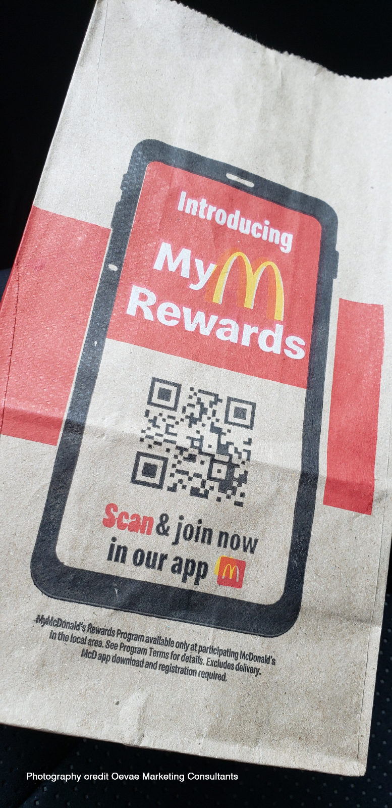 McDonald's My Rewards Join Now Scan QR Code on Bag